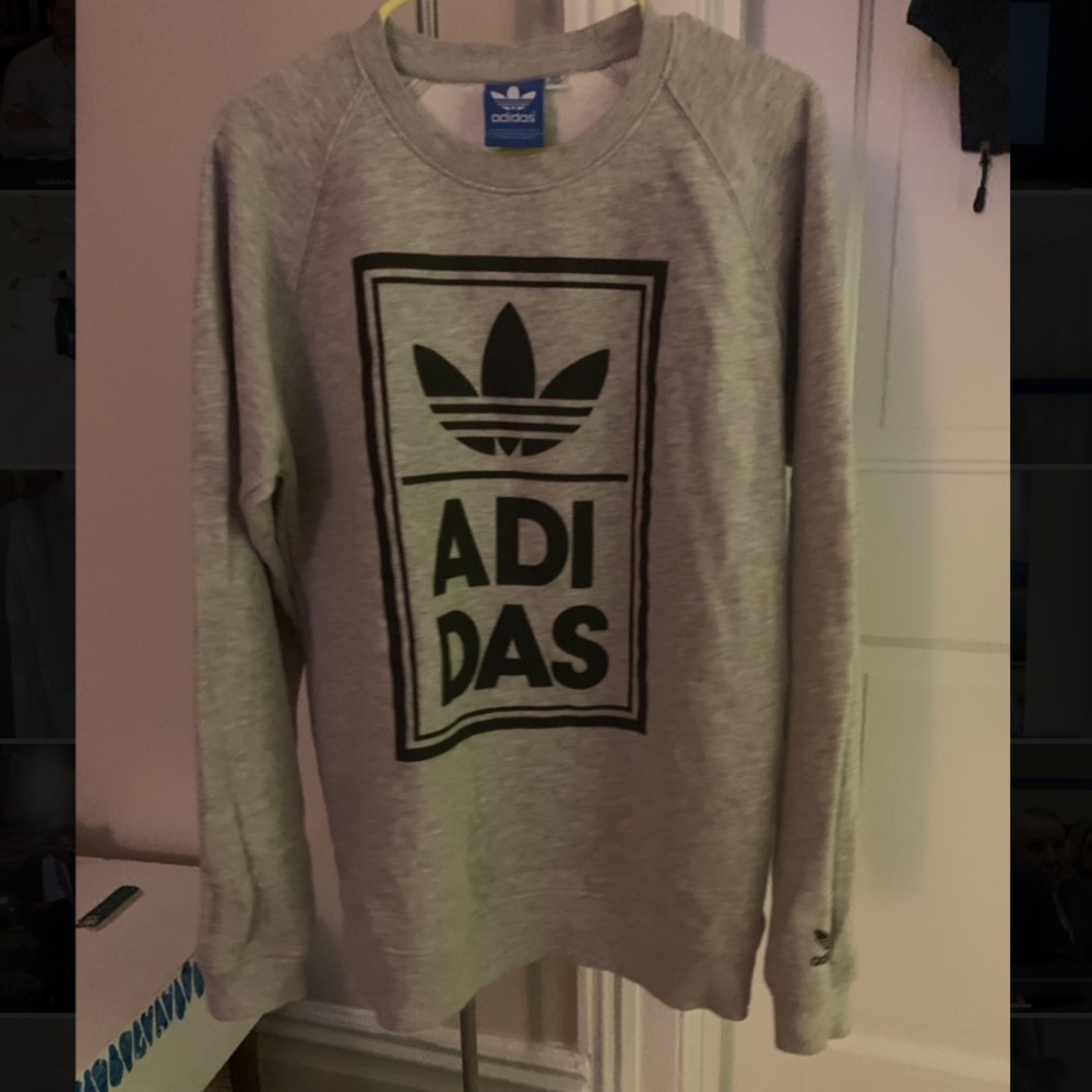 grey adidas crewneck sweatshirt